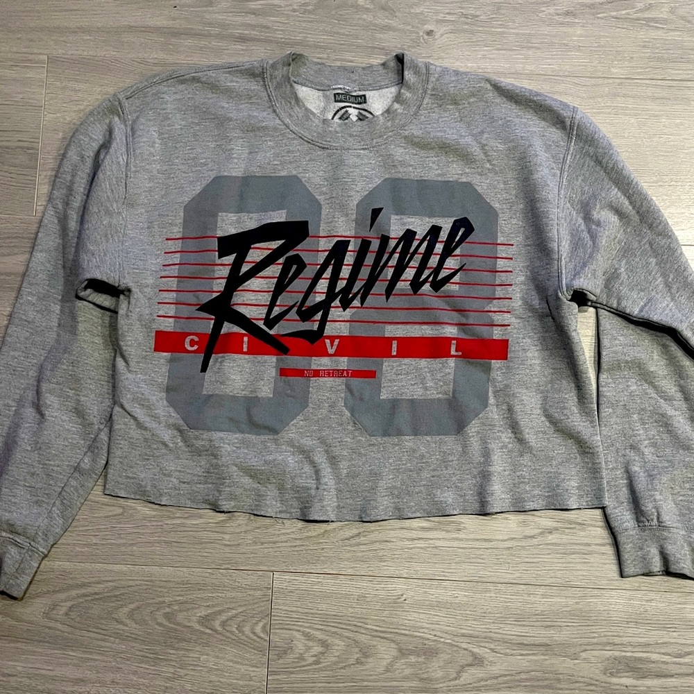 Grey Crewneck Crop Sweatshirt